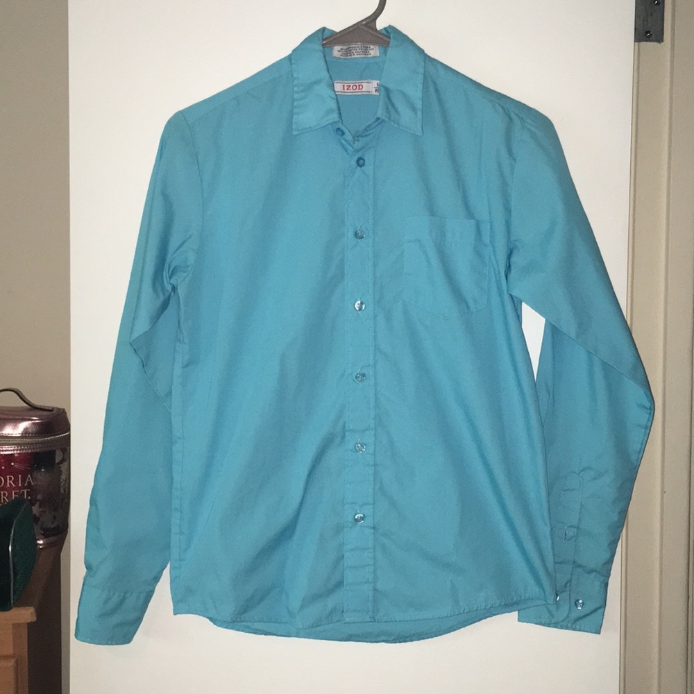 Izod baby blue button down shirt